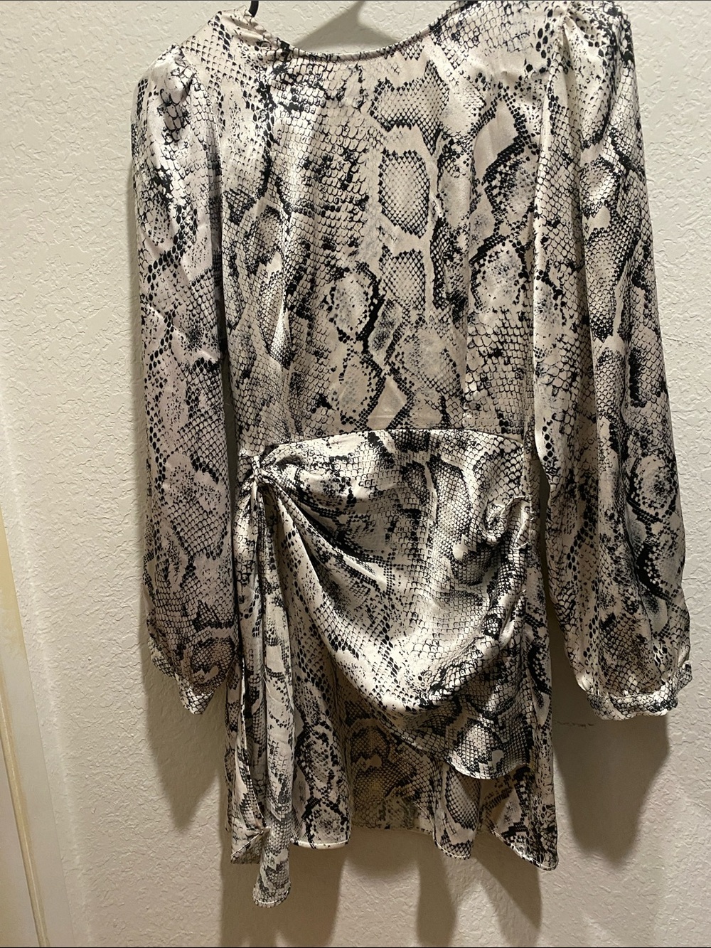 Zara Black and White Snake-Print Mini Dress